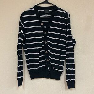 Tomorrowland womans striped Cardigan Sweater size M